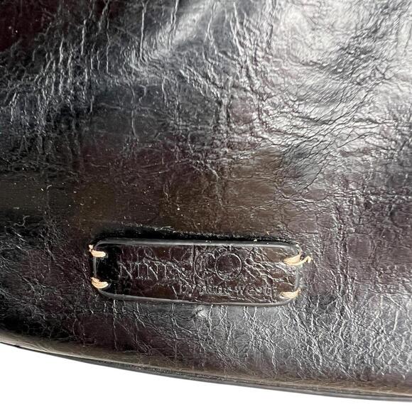 Y2K Black Faux Leather Shoulder Bag with Chain Strap